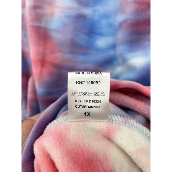 Fashion Nova Dress Womens 1X Light Mood Velour Mini Blue Combo Tie Dye NWT - Picture 9 of 9